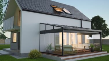 Terrace canopy - winter garden, 3d illustration