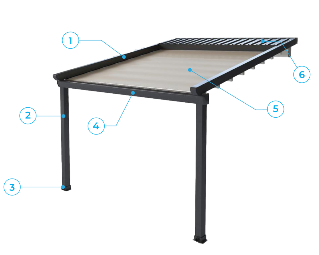 5PERGOLA MEMBRANA PVC SECTIUNE
