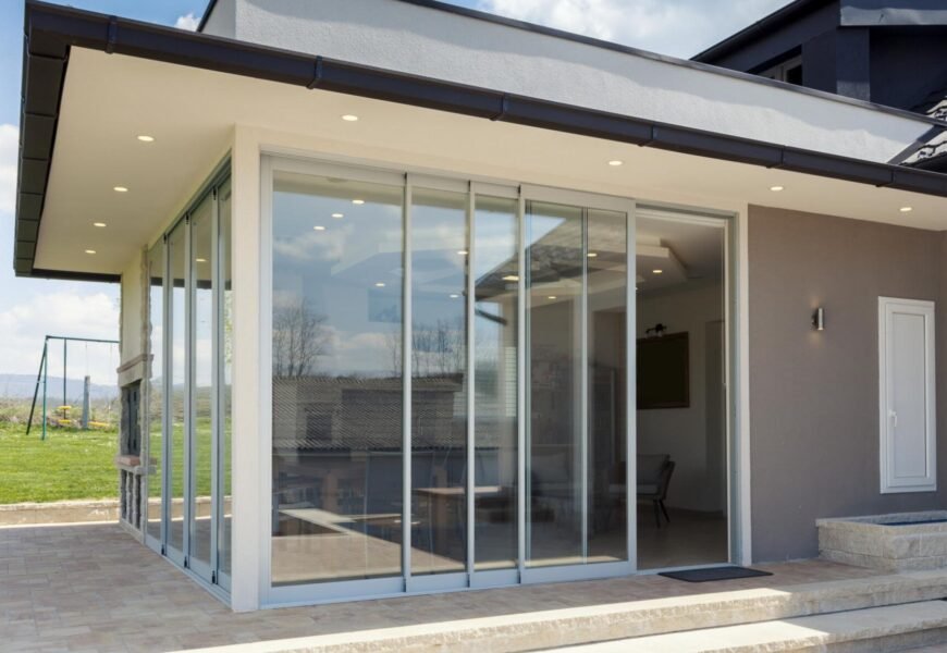 glazed terrace in the countryside glazed terrace in the countryside with sliding glass